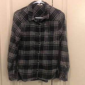 Grey and black distressed flannel